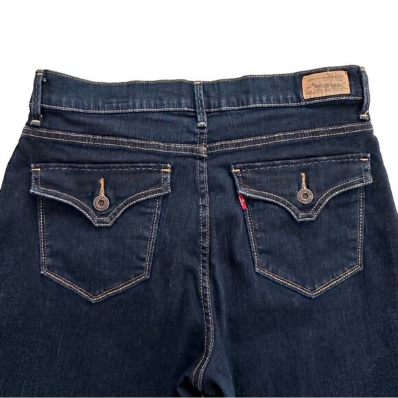 Levi’s 512 Dark Wash Perfectly Slimming Bermuda Denim Jean Shirts Size 10 - Picture 6 of 9